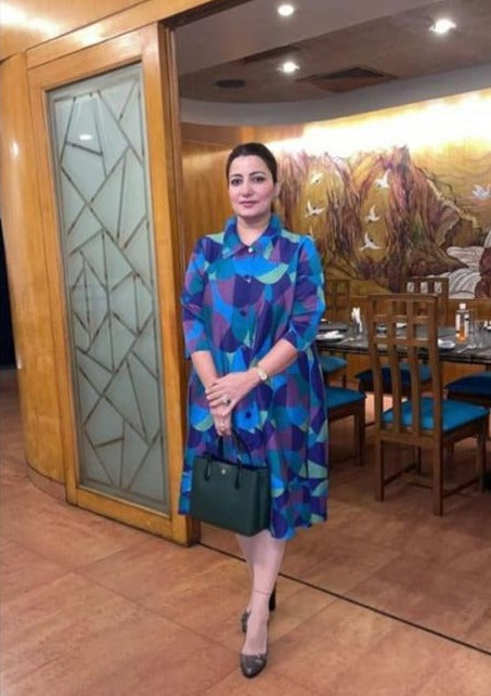 Colour Me Up Shirt Dress - Peacock