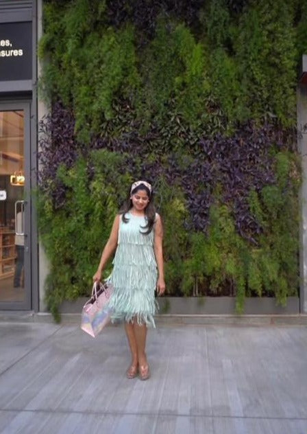 Fringe Dress - Mint Green