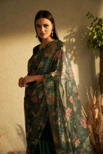 Load image into Gallery viewer, Flavina Adorned Gown Saree with Sequins Palla - Green