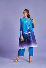 Load image into Gallery viewer, Musky Ombre Flowrit Tunic Set blue