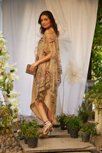 Load image into Gallery viewer, Slip Easy Dress with Floral Mesh Cape - Nude
