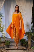 Load image into Gallery viewer, Divine Embroidered Cape with Brocade Pants - Yellow