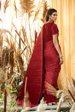 Load image into Gallery viewer, Classy Pleated Gown Saree - Carmine Maroon