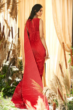 Load image into Gallery viewer, Classy Pleated Gown Saree - Chilli Red