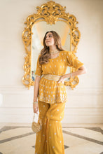 Load image into Gallery viewer, Dainty mademoiselle embellished sharara set- Ochre