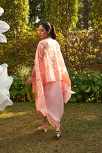 Load image into Gallery viewer, Slip Easy Dress With Organza Cape - Peach