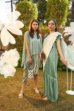 Load image into Gallery viewer, Idylic Adorned Gown Saree With Umbrous Palla - Mint Green