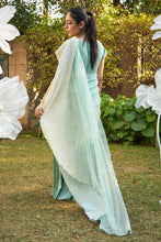 Load image into Gallery viewer, Idylic Adorned Gown Saree With Umbrous Palla - Mint Green