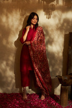 Load image into Gallery viewer, Myra Mandrine Kurta with Culotte Pants- Red