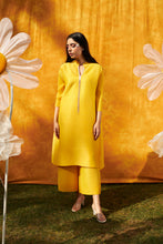 Load image into Gallery viewer, Kiara Kurta with Culottes Pants - Silver-Yellow