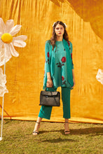 Load image into Gallery viewer, Lowyl Rosy Fringe Tunic Set with Scarf - Teal