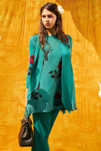 Load image into Gallery viewer, Lowyl Rosy Fringe Tunic Set with Scarf - Teal