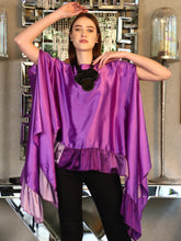 Load image into Gallery viewer, Sicily Satin Silk Ruffle Cape - Orchid