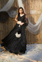 Load image into Gallery viewer, Bedazzling Sequence Ghagra with Sequence Blouse and Belt - Jade Black