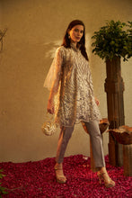 Load image into Gallery viewer, Fragrant Floral Pampered Peplum Tunic Co-ordinated with Straight Pants - Charoite