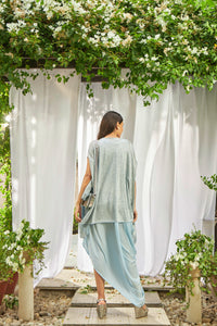 Slip Easy Dress with Shimmer Cape - Pastel Blue