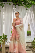 Load image into Gallery viewer, Dainty Diana Embellished Long Tunic with Ombre Organza Sharara and Embroidered Dupatta - Pink