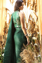 Load image into Gallery viewer, Scintillating Sewed Pleated Saree - Emerald Green