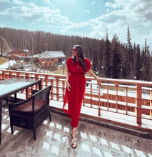 Load image into Gallery viewer, Surbhi in our Plisse Ruched Co-ord Set - Red