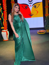 Load image into Gallery viewer, Guneet Virdhi in our Classy Pleated Gown Saree - Green