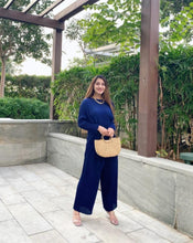 Load image into Gallery viewer, Tripti Bisht in our Smocked Co-ord Set - Blue